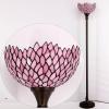 imageWERFACTORY Tiffany Floor Lamp Pink Stained Glass Wisteria Light 12X12X66 Inches Pole Torchiere Standing Corner Torch Uplight Decor Bedroom Living Room Home Office S523P Series