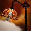 imageWERFACTORY Tiffany Floor Lamp Red Liaison Stained Glass Arched Lamp 12X18X64 Inches Gooseneck Adjustable Corner Standing Reading Light Decor Bedroom Living Room S160R Series