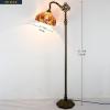 imageWERFACTORY Tiffany Floor Lamp Red Liaison Stained Glass Arched Lamp 12X18X64 Inches Gooseneck Adjustable Corner Standing Reading Light Decor Bedroom Living Room S160R Series