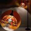 imageWERFACTORY Tiffany Floor Lamp Red Liaison Stained Glass Arched Lamp 12X18X64 Inches Gooseneck Adjustable Corner Standing Reading Light Decor Bedroom Living Room S160R Series
