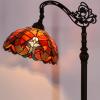 imageWERFACTORY Tiffany Floor Lamp Red Liaison Stained Glass Arched Lamp 12X18X64 Inches Gooseneck Adjustable Corner Standing Reading Light Decor Bedroom Living Room S160R Series