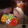 imageWERFACTORY Tiffany Floor Lamp Red Rose Flower Stained Glass Arched Lamp 10X18X64 Inches Gooseneck Adjustable Corner Standing Reading Light Decor Bedroom Living Room S001 Series