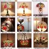 imageWERFACTORY Tiffany Floor Lamp Red Rose Flower Stained Glass Arched Lamp 10X18X64 Inches Gooseneck Adjustable Corner Standing Reading Light Decor Bedroom Living Room S001 Series