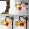 imageWERFACTORY Tiffany Floor Lamp Red Rose Flower Stained Glass Arched Lamp 10X18X64 Inches Gooseneck Adjustable Corner Standing Reading Light Decor Bedroom Living Room S001 Series
