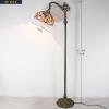 imageWERFACTORY Tiffany Floor Lamp Sea Blue Yellow Stained Glass Dragonfly Arch Lamp 12X18X64 Inch Gooseneck Adjustable Corner Stand Reading Light Decor Bedroom Living Room S128 Series
