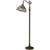 imageWERFACTORY Tiffany Floor Lamp Sea Blue Yellow Stained Glass Dragonfly Arch Lamp 12X18X64 Inch Gooseneck Adjustable Corner Stand Reading Light Decor Bedroom Living Room S128 Series