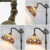 imageWERFACTORY Tiffany Floor Lamp Stained Glass Serenity Victorian Arched Lamp 12X18X64 Inches Gooseneck Adjustable Corner Standing Reading Light Decor Bedroom Living Room S021 Series