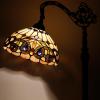 imageWERFACTORY Tiffany Floor Lamp Stained Glass Serenity Victorian Arched Lamp 12X18X64 Inches Gooseneck Adjustable Corner Standing Reading Light Decor Bedroom Living Room S021 Series
