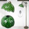 imageWERFACTORY Tiffany Lamp Floor Green Wisteria Stained Glass Arched Lamp 12X18X64 Inches Gooseneck Adjustable Corner Standing Reading Light Decor Bedroom Living Room S523 Series