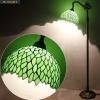 imageWERFACTORY Tiffany Lamp Floor Green Wisteria Stained Glass Arched Lamp 12X18X64 Inches Gooseneck Adjustable Corner Standing Reading Light Decor Bedroom Living Room S523 Series