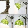 imageWERFACTORY Tiffany Lamp Floor Green Wisteria Stained Glass Arched Lamp 12X18X64 Inches Gooseneck Adjustable Corner Standing Reading Light Decor Bedroom Living Room S523 Series