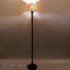 imageWERFACTORY Tiffany Floor Lamp Red Rose Flower Stained Glass Light 10X10X66 Inches Pole Torchiere Standing Corner Torch Uplight Decor Bedroom Living Room Home Office S001 Series
