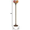 imageWERFACTORY Tiffany Floor Lamp Red Rose Flower Stained Glass Light 10X10X66 Inches Pole Torchiere Standing Corner Torch Uplight Decor Bedroom Living Room Home Office S001 Series
