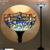 imageWERFACTORY Tiffany Floor Lamp Sea Blue Stained Glass Dragonfly Light 12X12X66 Inches Pole Torchiere Standing Corner Torch Uplight Decor Bedroom Living Room Home Office S631 Series