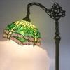 imageWERFACTORY Tiffany Floor Lamp Green Stained Glass Dragonfly Arched Lamp 12X18X64 Inches Gooseneck Adjustable Corner Standing Reading Light Decor Bedroom Living Room S459 Series