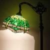 imageWERFACTORY Tiffany Floor Lamp Green Stained Glass Dragonfly Arched Lamp 12X18X64 Inches Gooseneck Adjustable Corner Standing Reading Light Decor Bedroom Living Room S459 Series
