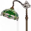 imageWERFACTORY Tiffany Floor Lamp Green Stained Glass Dragonfly Arched Lamp 12X18X64 Inches Gooseneck Adjustable Corner Standing Reading Light Decor Bedroom Living Room S459 Series