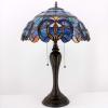 imageWERFACTORY Tiffany Lamp Blue Purple Cloud Stained Glass Style Table Lamp 16X16X24 Inches Desk Bedside Reading Light Resin Base Decor Bedroom Living Room Home Office S558 Series