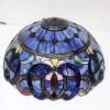 imageWERFACTORY Tiffany Lamp Blue Purple Cloud Stained Glass Style Table Lamp 16X16X24 Inches Desk Bedside Reading Light Resin Base Decor Bedroom Living Room Home Office S558 Series