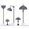 imageWERFACTORY Tiffany Lamp Blue Purple Cloud Stained Glass Style Table Lamp 16X16X24 Inches Desk Bedside Reading Light Resin Base Decor Bedroom Living Room Home Office S558 Series