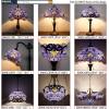 imageWERFACTORY Tiffany Lamp Blue Purple Stained Glass Baroque Table Lamp Lavender Style Bedside Desk Light Metal Base 16X16X24 Inches Decor Bedroom Living Room Home Office S003C Series 24 Inch