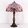 imageWERFACTORY Tiffany Lamp Pink Stained Glass Baroque Bedside Table Lamp Style Desk Light 16X16X24 Inches Decor Bedroom Living Room Home Office S003P Series