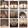 imageWERFACTORY Tiffany Lamp Stained Glass Bedside Table Lamp Navy Blue Yellow Turquoise Dragonfly 16X16X24 Inch Desk Light Metal Base Decor Bedroom Living Room Home Office S128 Series
