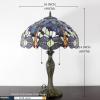 imageWERFACTORY Tiffany Lamp Stained Glass Bedside Table Lamp Navy Blue Yellow Turquoise Dragonfly 16X16X24 Inch Desk Light Metal Base Decor Bedroom Living Room Home Office S128 Series