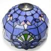 imageWERFACTORY Tiffany Lamp Stained Glass Table Bedside Lamp 12X12X22 Inches Blue Purple Baroque Style Lavender Reading Desk Light Decor Bedroom Living Room Home Office S003C Series