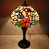imageWERFACTORY Tiffany Lamp Stained Glass Table Lamp Hummingbird Style Bedside Desk Reading Light 12X12X22 Inches Decor Bedroom Living Room Home Office S101 Series