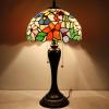 imageWERFACTORY Tiffany Lamp Stained Glass Table Lamp Hummingbird Style Bedside Desk Reading Light 12X12X22 Inches Decor Bedroom Living Room Home Office S101 Series