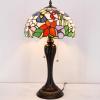 imageWERFACTORY Tiffany Lamp Stained Glass Table Lamp Hummingbird Style Bedside Desk Reading Light 12X12X22 Inches Decor Bedroom Living Room Home Office S101 Series