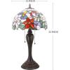imageWERFACTORY Tiffany Lamp Stained Glass Table Lamp Hummingbird Style Bedside Desk Reading Light 12X12X22 Inches Decor Bedroom Living Room Home Office S101 Series
