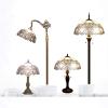 imageWERFACTORY Tiffany Lamp White Bent Stained Glass Crystal Table Lamp Bedside Desk Reading Light 12X12X22 Inches Decor Bedroom Living Room Home Office S508W Series