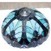 imageWERFACTORY Tiffany Style Lamp Green Liaison Stained Glass Bedside Table Lamp 16X16X24 Inches Desk Light Metal Base Decor Bedroom Living Room Home Office S160G Series Teal Purple