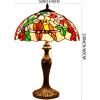 imageWERFACTORY Tiffany Style Table Lamp Double Birds Colorful Stained Glass Bedside Lamp 16X16X24 Inches Desk Light Metal Base Decor Bedroom Living Room Home Office S803 Series
