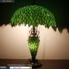 imageWERFACTORY Tiffany Style Table Lamp Green Stained Glass Wisteria MotherDaughter Vase Lamp 16X16X24 Inches Desk Reading Light Decor Bedroom Living Room Home Office S523 Series