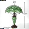 imageWERFACTORY Tiffany Style Table Lamp Green Stained Glass Wisteria MotherDaughter Vase Lamp 16X16X24 Inches Desk Reading Light Decor Bedroom Living Room Home Office S523 Series