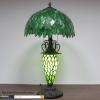 imageWERFACTORY Tiffany Style Table Lamp Green Wisteria Stained Glass Lamp 12X12X22 Inches MotherDaughter Vase Desk Reading Light Decor Bedroom Living Room Home Office S523 Series