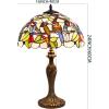 imageWERFACTORY Tiffany Table Lamp Colorful Stained Glass Birds Bedside Lamp 16X16X24 Inches Desk Reading Light Metal Base Decor Bedroom Living Room Home Office S805 Series