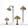 imageWERFACTORY Tiffany Table Lamp Colorful Stained Glass Birds Bedside Lamp 16X16X24 Inches Desk Reading Light Metal Base Decor Bedroom Living Room Home Office S805 Series