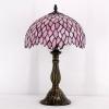 imageWERFACTORY Tiffany Table Lamp Pink Wisteria Style Stained Glass Desk Bedside Reading Light 12X12X18 Inches Decor Bedroom Living Room Home Office S523 Series