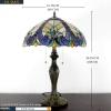 imageWERFACTORY Tiffany Table Lamp Yellow Liaison Stained Glass Bedside Lamp 16X16X24 Inches Desk Reading Light Metal Base Decor Bedroom Living Room Home Office S160E Series