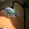 imageWERFACTORY Tiffany Floor Lamp Blue Stained Glass Dragonfly Arched Lamp 12X18X64 Inches Gooseneck Adjustable Corner Standing Reading Light Decor Bedroom Living Room S631 Series