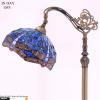 imageWERFACTORY Tiffany Floor Lamp Blue Stained Glass Dragonfly Arched Lamp 12X18X64 Inches Gooseneck Adjustable Corner Standing Reading Light Decor Bedroom Living Room S631 Series