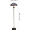 imageWERFACTORY Tiffany Floor Lamp Dragonfly Blue Cloud Stained Glass Standing Reading Light 16X16X64 Inches Antique Pole Corner Lamp Decor Bedroom Living Room Home Office S631 Series