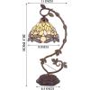 imageWERFACTORY Tiffany Lamp Amber Stained Glass Dragonfly Table Lamp Desk Reading Light Metal Leaf Base Decor Small Space Bedroom Home Office S139 Series