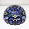 imageWERFACTORY Tiffany Lamp Blue Purple Stained Glass Style Table Lamp Reading Desk Light 12X12X18 Inches Decor Bedroom Living Room Home Office S558 Series