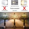 imageWERFACTORY Tiffany Lamp Cream Stained Glass Dragonfly Bedside Table Lamp Desk Reading Light 12X12X18 Inches Decor Bedroom Living Room Home Office S139 Series