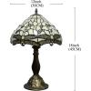 imageWERFACTORY Tiffany Lamp Cream Stained Glass Dragonfly Bedside Table Lamp Desk Reading Light 12X12X18 Inches Decor Bedroom Living Room Home Office S139 Series